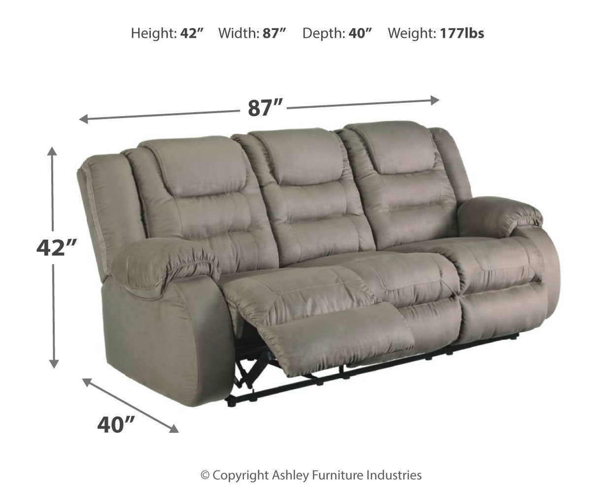 McCade Reclining Sofa - Ashley Furniture - Brunei