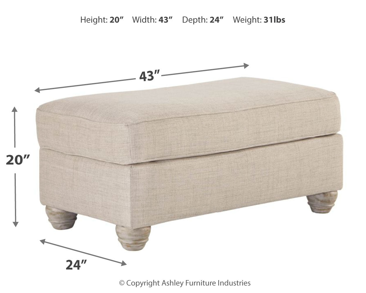 Traemore Ottoman - Ashley Furniture - Brunei
