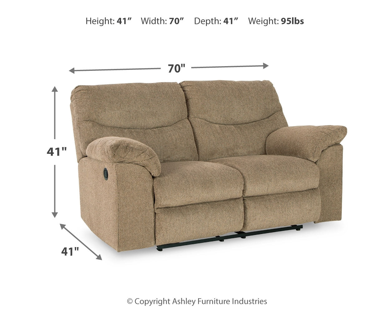 Alphons Reclining Loveseat - Ashley Furniture - Brunei