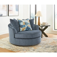 Maxon Place Oversized Swivel Accent Chair;Navy