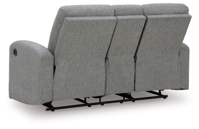 Moreau Place DBL Reclining Loveseat with Console;Sterling