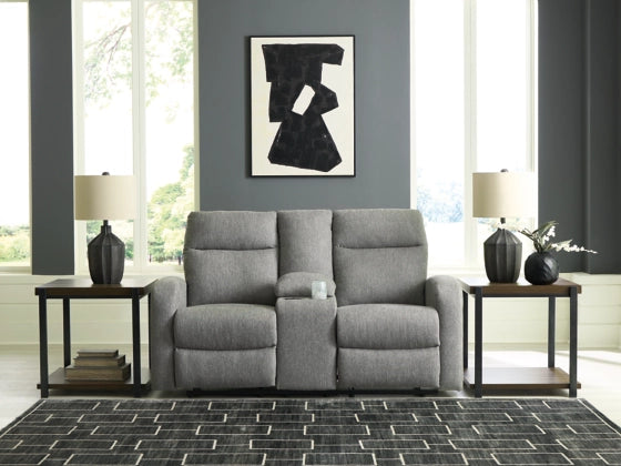 Moreau Place DBL Reclining Loveseat with Console;Sterling