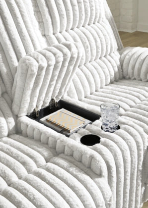 Technique DBL REC PWR Loveseat w/Console; Alloy