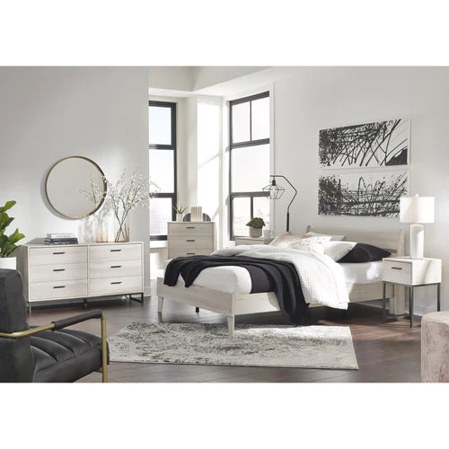 Socalle Queen Platform Bed with Chest of Drawers, Dresser, and Nightstand
