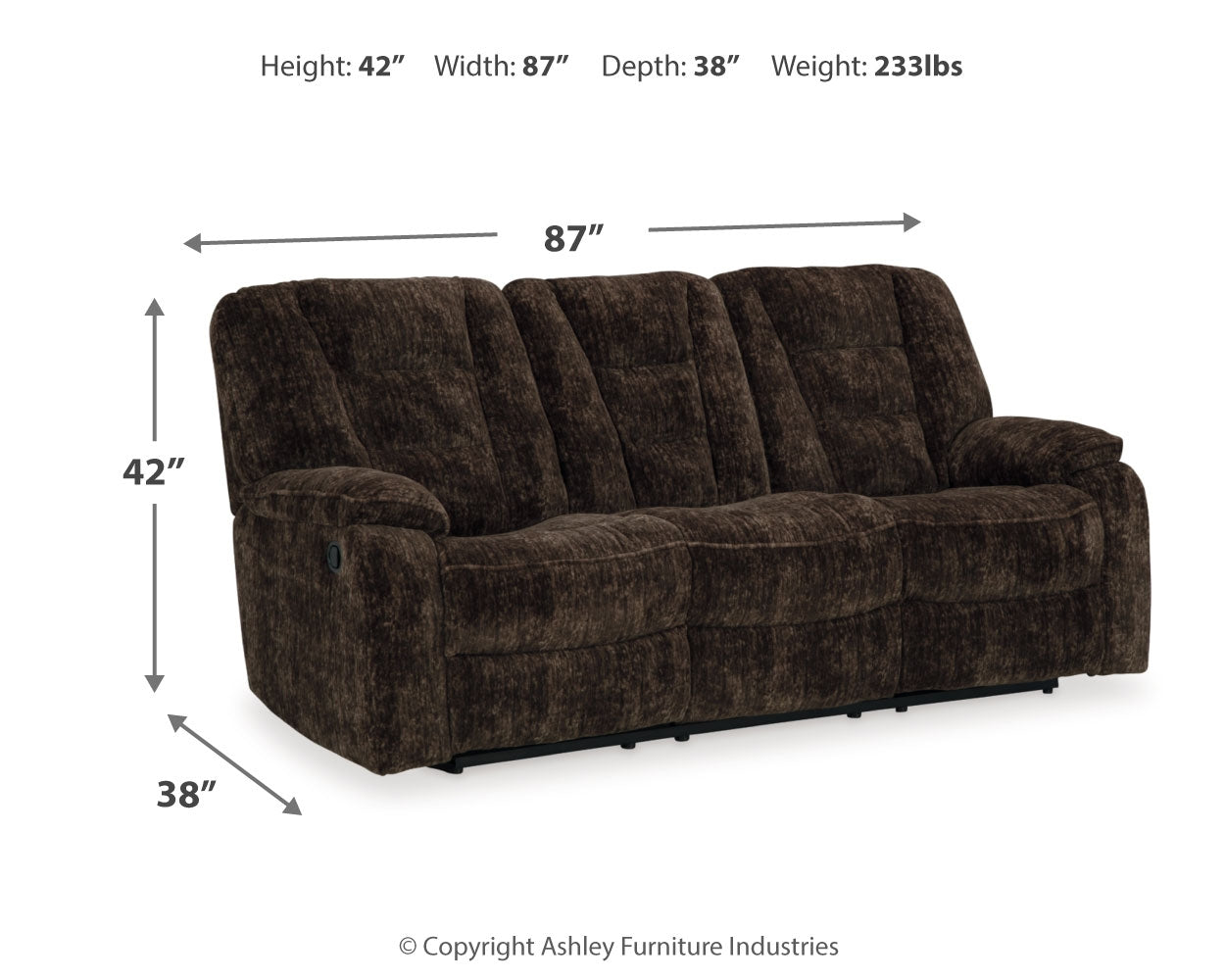Soundwave Reclining Sofa with Drop Down Table - Ashley Furniture - Brunei