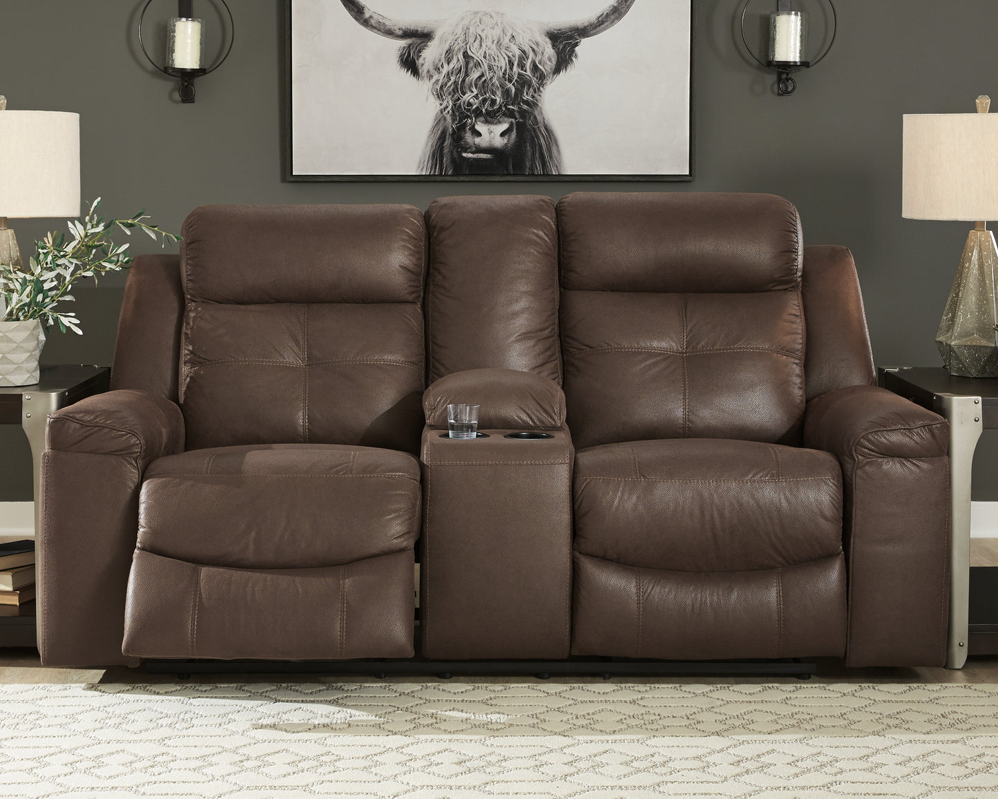 Jesolo Reclining Loveseat with Console - Ashley Furniture - Brunei