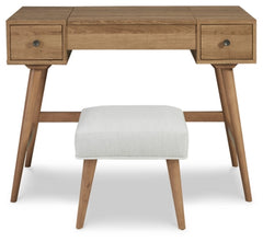 Thadamere Vanity/UPH Stool (2/CN);Light Brown(