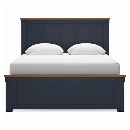 Landocken Queen Panel Bed;Brown/Blue
