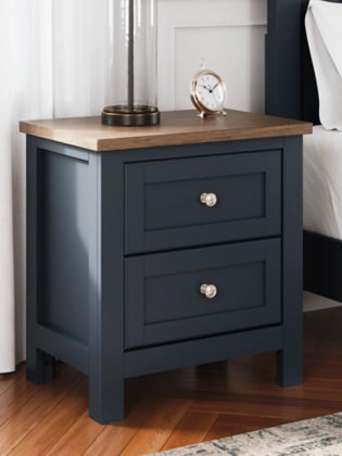 Landocken Two Drawer Night Stand;Brown/Blue