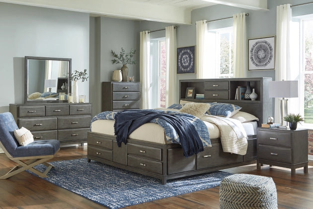 Caitbrook Queen Storage Bed;Gray
