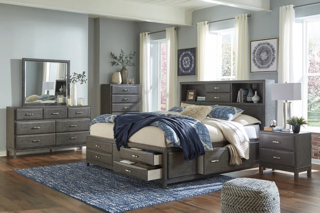 Caitbrook Queen Storage Bed;Gray