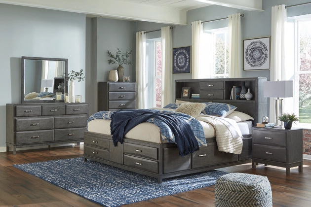 Caitbrook Queen Storage Bed;Gray