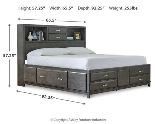 Caitbrook Queen Storage Bed;Gray