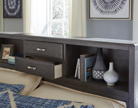 Caitbrook Queen Storage Bed;Gray