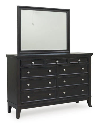 Bambori Dresser and Mirror; Dark Brown