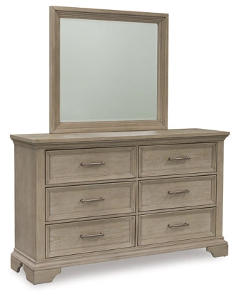 Vallardia Dresser and Mirror;Light Grayish Brown
