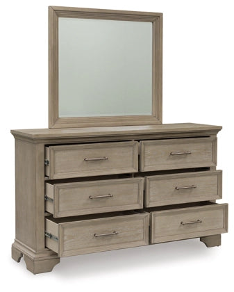 Vallardia Dresser and Mirror;Light Grayish Brown
