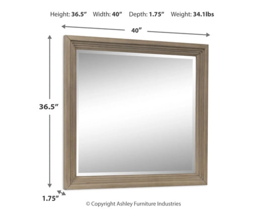 Vallardia Bedroom Mirror;Light Grayish Brown
