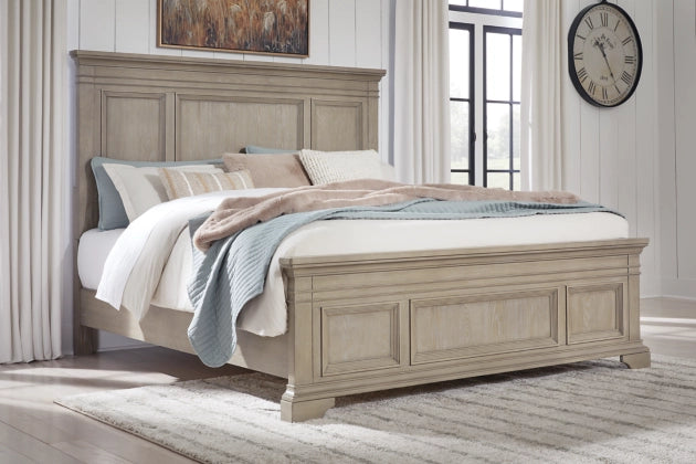 Vallardia King Panel Bed;Light Grayish Brown