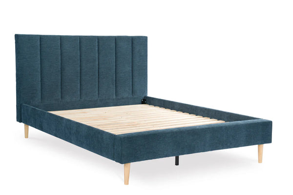 Sonian King UPH Bed with Slats;Navy
