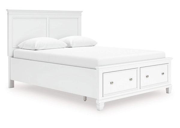 Fortman Queen Panel Storage Bed;White