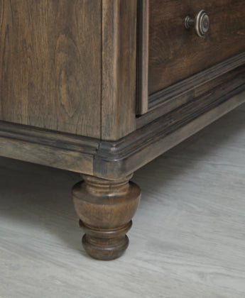 Veramond Five Drawer Chest;Dark Brown