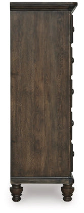 Veramond Five Drawer Chest;Dark Brown