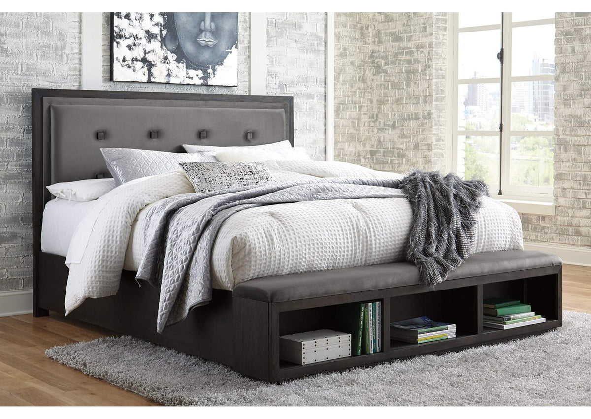 Hyndell Queen Upholstered Panel Bed with Storage Ashley Furniture