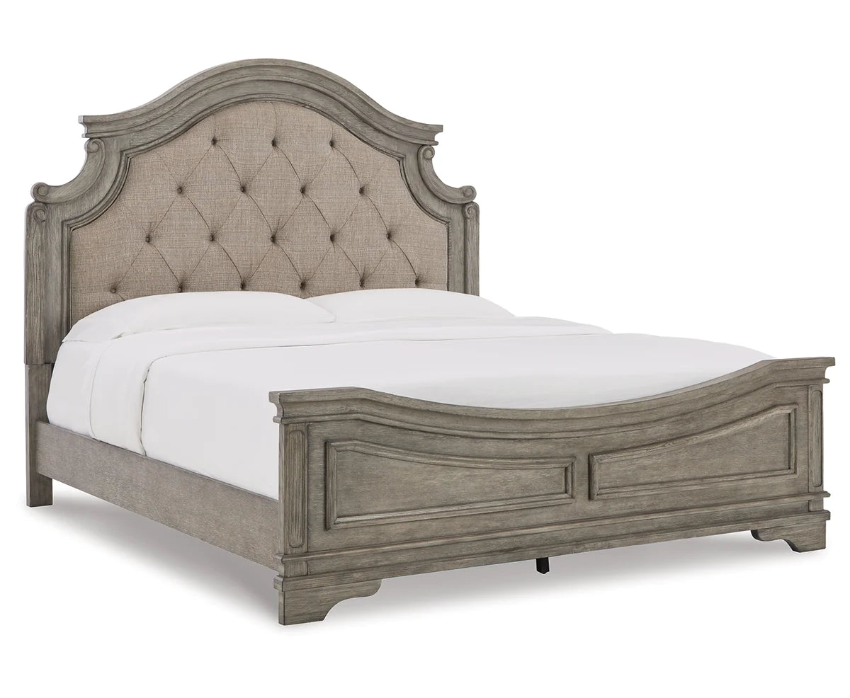 Lodenbay King Panel Bed with Mirrored Dresser, Chest and Nightstand