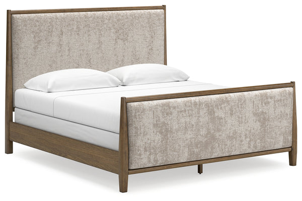 Roanhowe King Upholstered Bed;Brown