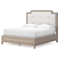 Jorlaina King Upholstered Panel Bed