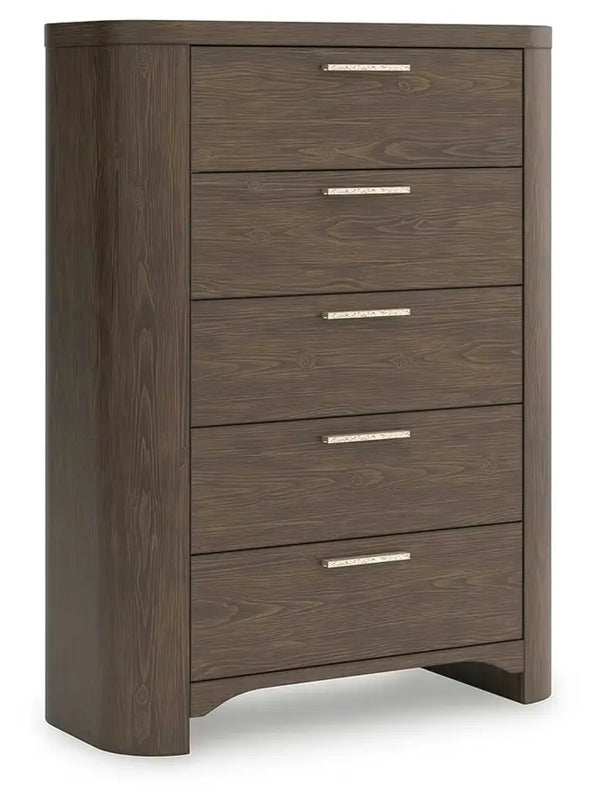 Neo Five Drawer Chest;Rich Brown