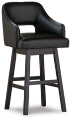 Tallenger Tall UPH Swivel Barstool(2/CN);Black/Dark Brown