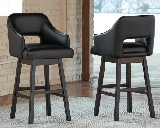 Tallenger Tall UPH Swivel Barstool(2/CN);Black/Dark Brown