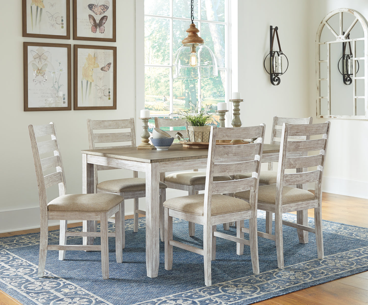 Skempton Dining Table and Chairs (Set of 7) - Ashley Furniture - Brunei