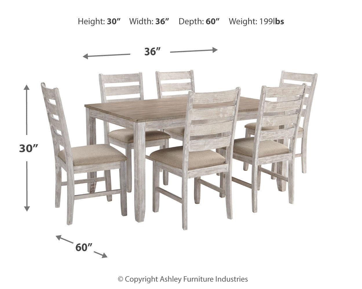 Skempton Dining Table and Chairs (Set of 7) - Ashley Furniture - Brunei