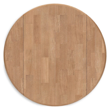 Gesthaven Round DRM Drop Leaf Table; Natural/White