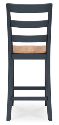 Gesthaven Barstool;Natural/Blue (Set of Two)