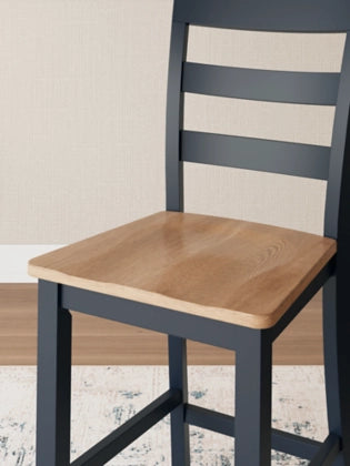Gesthaven Barstool;Natural/Blue (Set of Two)
