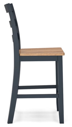 Gesthaven Barstool;Natural/Blue (Set of Two)