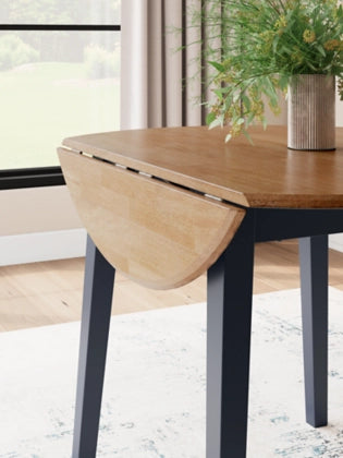 Gesthaven Round Dining Room Drop Leaf Table;Natural/Blue