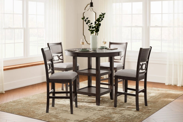 Langwest Counter Height Dining Table and 4 Barstools (Set of 5)