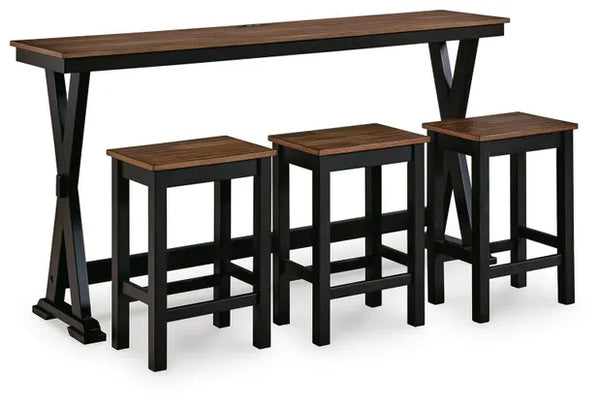 Wildenauer RECT DRM Counter TBL Set;Brown/Black