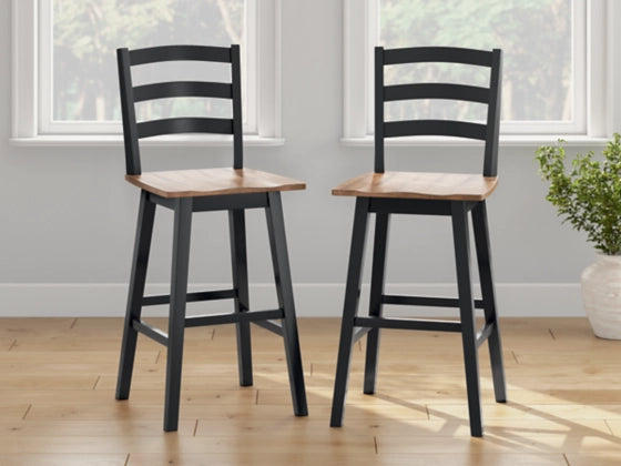 Wildenauer Tall Swivel Barstool (Set of 2);Black