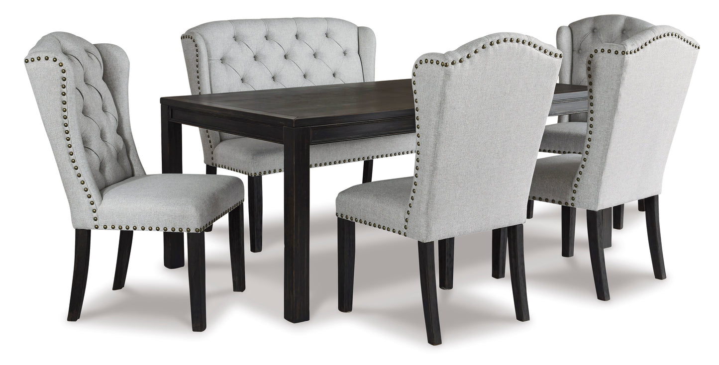 Jeanette Dining Table with 4 Chairs and Bench - Ashley Furniture - Brunei