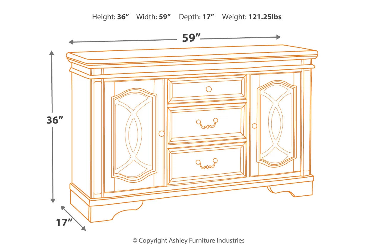 Realyn Dining Table and 6 Chairs with Server - Ashley Furniture - Brunei