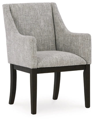 Burkhaus Dining Arm Chair;Beige/Dark Brown