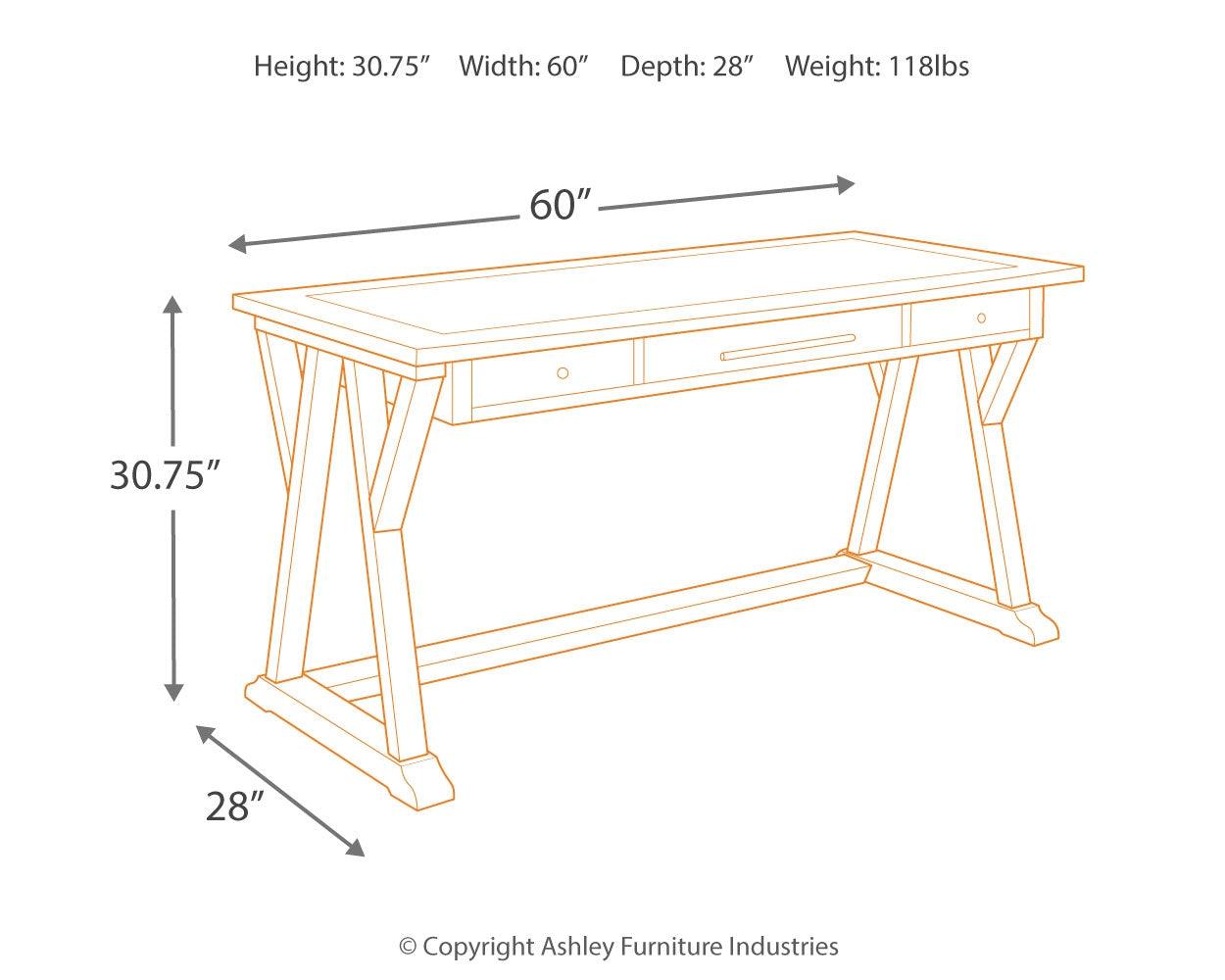 Luxenford 60" Home Office Desk - Ashley Furniture - Brunei