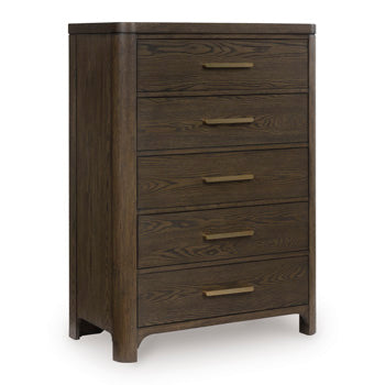 Darimore Five Drawer Chest;Burnished Brown