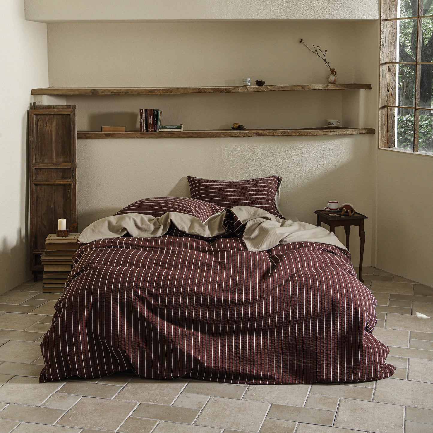Duvet Set King Duvet Cover Set;DarkBrown